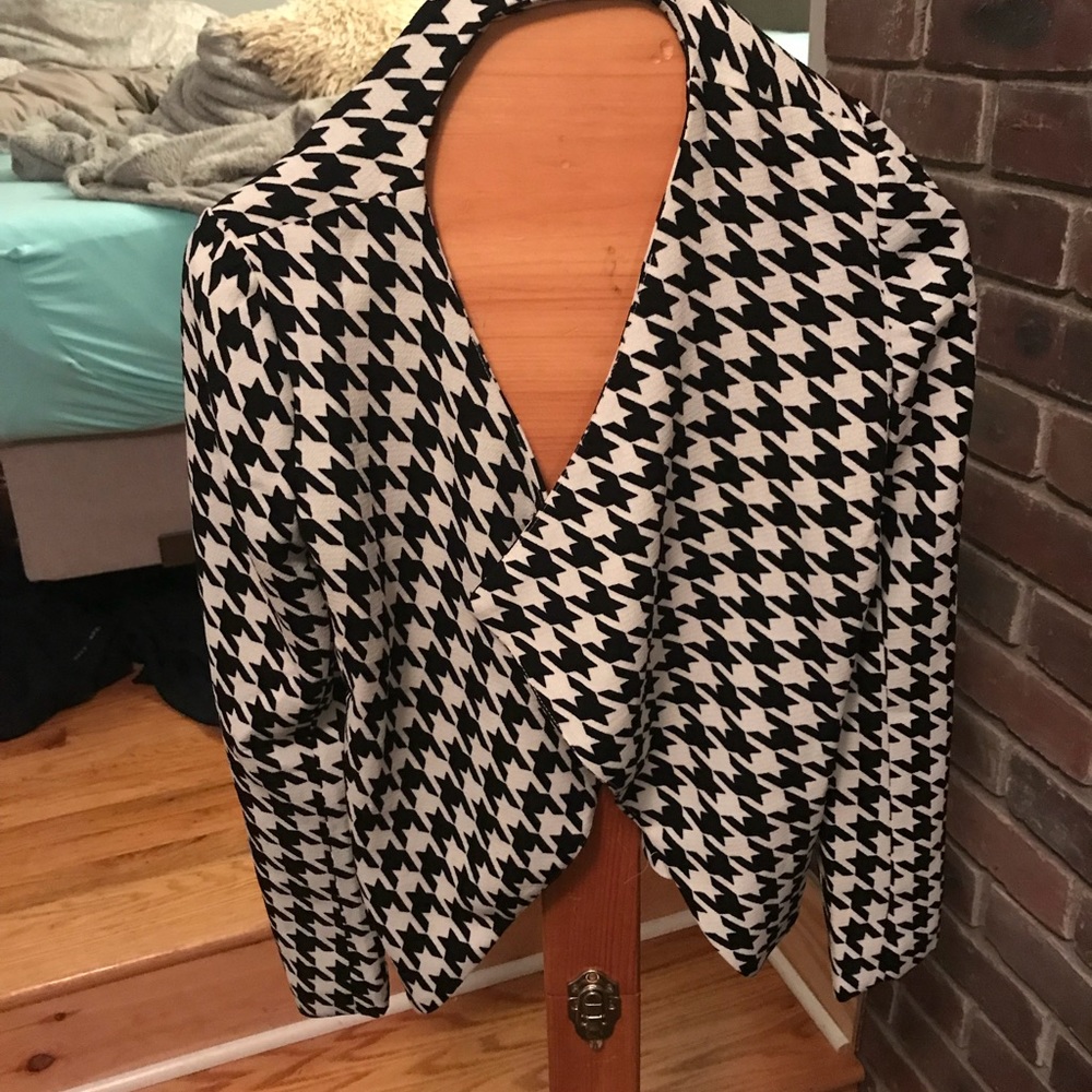 Black and white blazer
